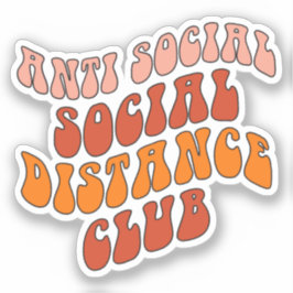 CUSTOM FARBEN Anti Social Distance Club Aufkleber