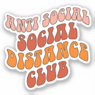 CUSTOM FARBEN Anti Social Distance Club Aufkleber