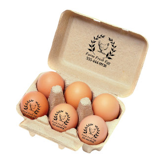 Custom Farm Fresh Egg self Ink Round  Stamp Permastempel