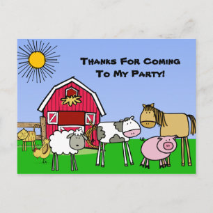 Custom Farm Thema Geburtstag Danke Postcard Postkarte