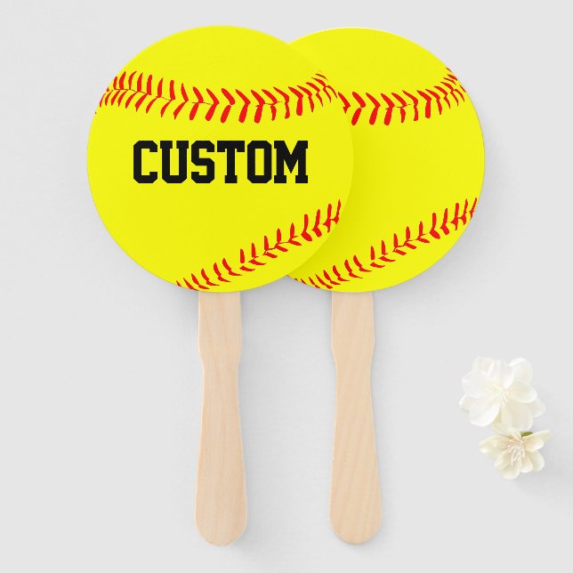 Custom Fastpech Softball Fans für Fans! Fächer (Vorne und Hinten)