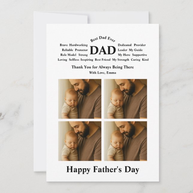 Custom Father's Day  Karte (Vorderseite)