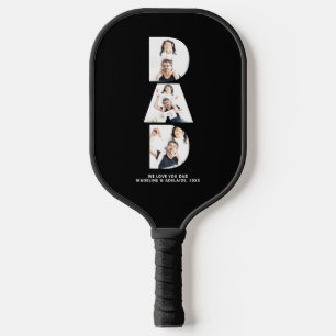 Custom Fathers Day Photo Collage Dad Personalized Pickleball Schläger