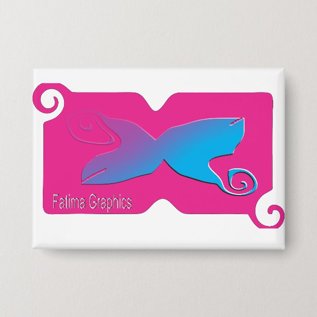 Custom Fatima Graphics Gradient Pin Button  (Vorderseite)