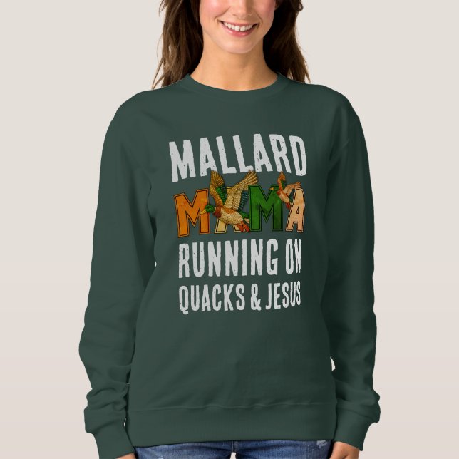 Custom Faux Rhinestone MALLARD MAMA Duck Mom  Sweatshirt (Vorderseite)