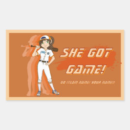 Custom Female Baseball Player Sticker