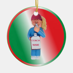 Custom Female Coach Christmas Ornament