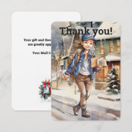 Custom Female Letter Carrier Weihnachten Dankeskarte