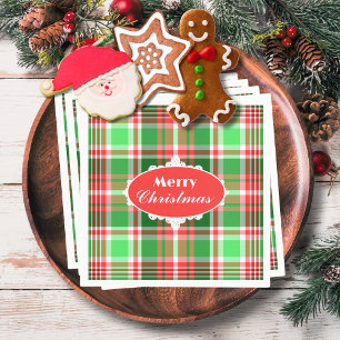 Custom Festivals Red Green White Christmas Party Serviette