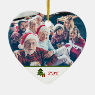Custom Festive 2-seitige Foto Weihnachten Keramik Ornament