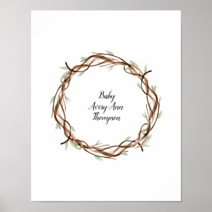 Custom Finger Print Wreath, Guest Book Alternative Poster