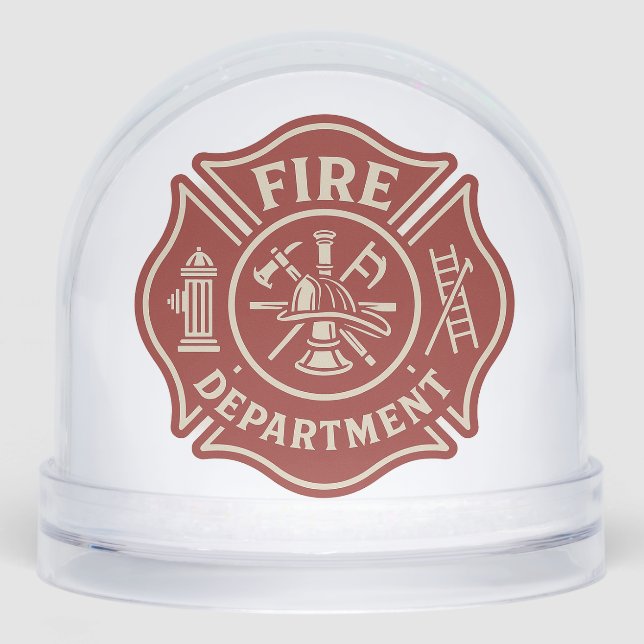 Custom Firefighter Snow Globe with Department Logo (Avant)