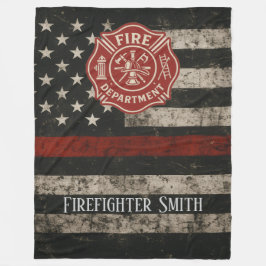Custom Firefighter Thin Red Line Blanket Fleecedecke