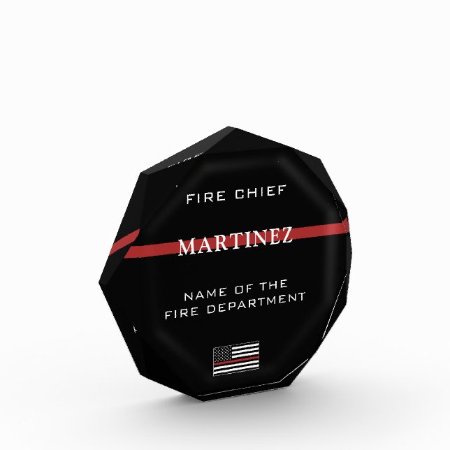 Custom Firefighter Thin Red Line Fire Department Fotoblock (Links)