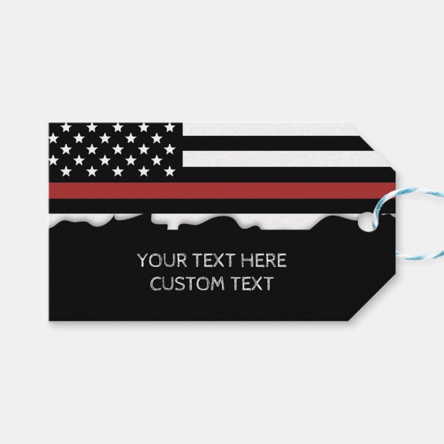 Custom Firefighter Thin Red Line Fire Department Geschenkanhänger (Vorderseite (Horizontal))