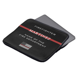 Custom Firefighter Thin Red Line Fire Department Laptopschutzhülle
