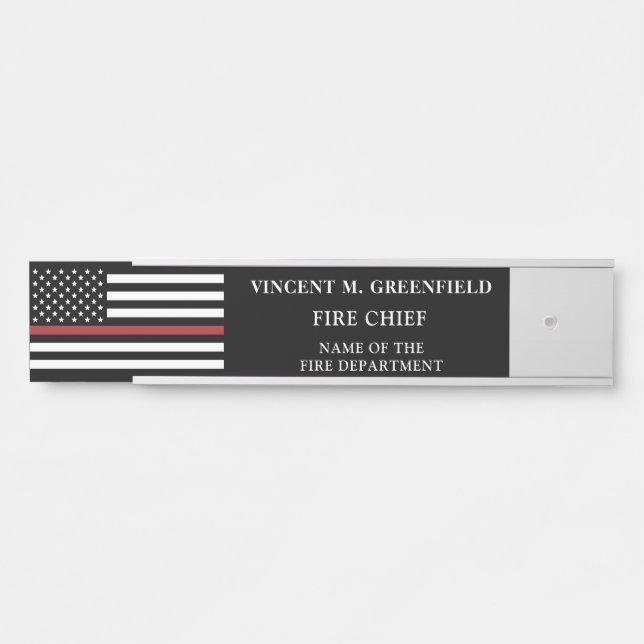 Custom Firefighter Thin Red Line Fire Department Türschild (Vorderseite )