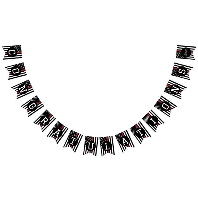 Custom Firefighter Thin Red Line Glückwünsche Wimpelkette (Alle)