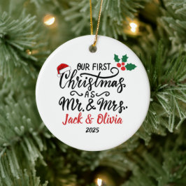 Custom First Christmas als Mr. & Mrs. Ornament