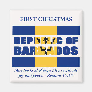 Custom First Christmas Republic of Barbados Magnet