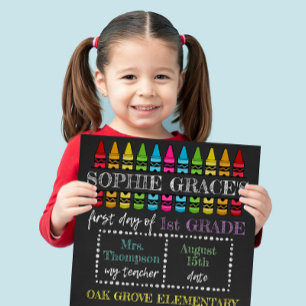 Custom First Day School, Back to School Sign Fotodruck