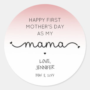 Custom First Mother Day New Mama Geschenke Runder Aufkleber
