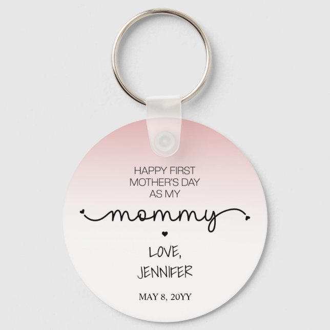Custom First Mother's Day New Mommy Keepsake Gifts Schlüsselanhänger (Vorderseite)