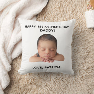 Custom First Vatertag Foto Geschenk von Baby Kissen