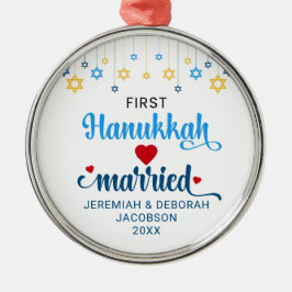 Custom First VERHEIRATET HANUKKAH Ornament Aus Metall