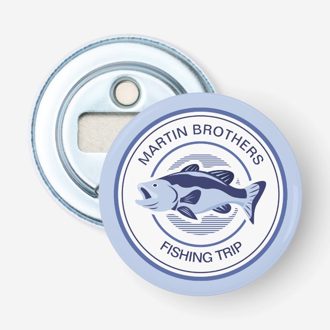 Custom Fisherman Blue Bass Fish Flaschenöffner (Vorderseite)