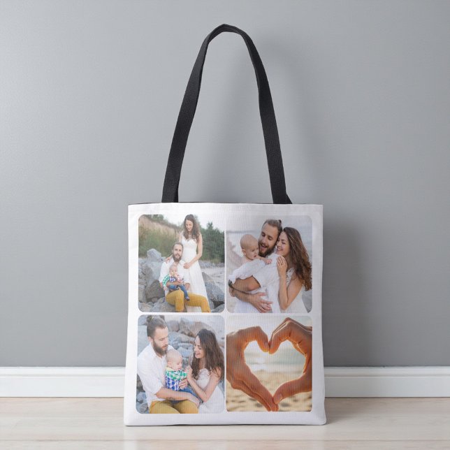 Custom Five Photo Personalized Double Sided  Tasche (Von Creator hochgeladen)