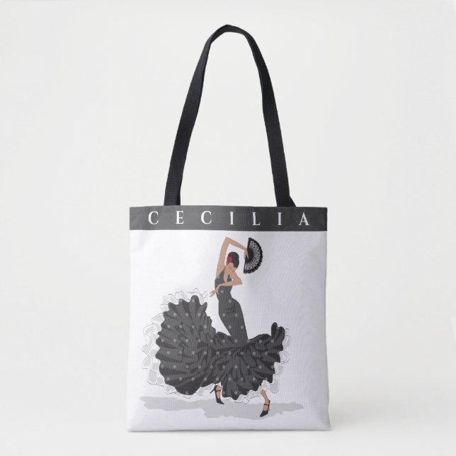 Custom Flamenco Shopping Tasche (Vorderseite)