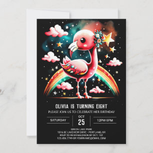 Custom Flamingo Elegant Birthday Einladung
