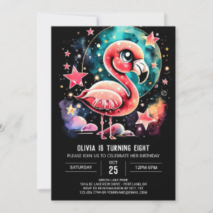Custom Flamingo Modern Birthday Einladung