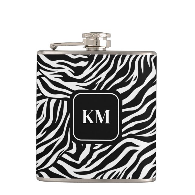 Custom Flask Zebra Print Flachmann (Vorderseite)