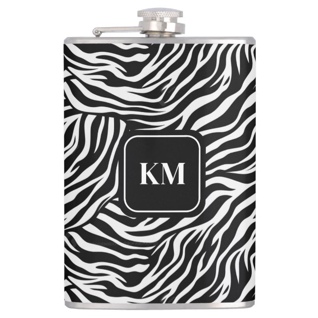 Custom Flask Zebra Print Flachmann (Vorderseite)