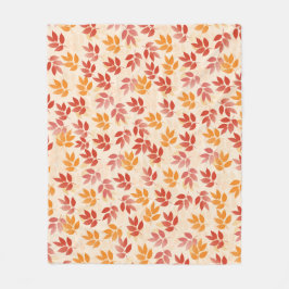 Custom Fleece Blanket Autumn Leaves Muster