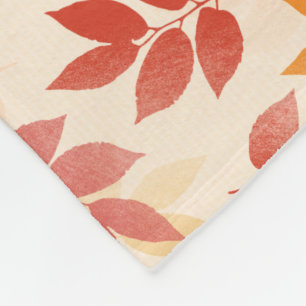 Custom Fleece Blanket Autumn Leaves Muster