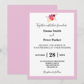 Custom Floral Bouquet Wedding Einladung