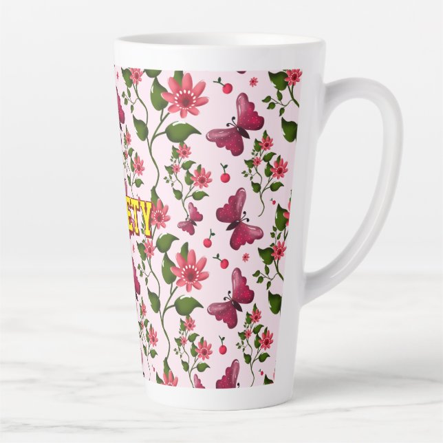 Custom floral butterfly pattern  milchtasse (Rechts)