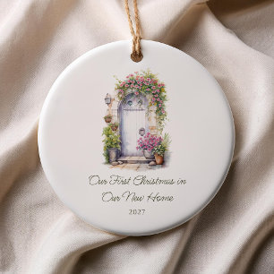 Custom Floral Door Erste Weihnachtsfeier Neue Zuha Keramik Ornament