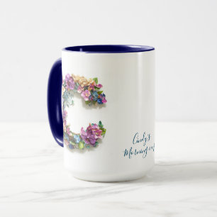 Custom Floral Letter S Tasse