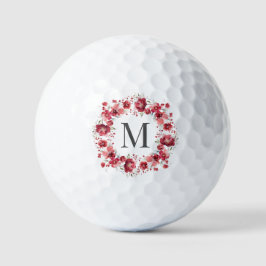 Custom Floral Monogram Golfball