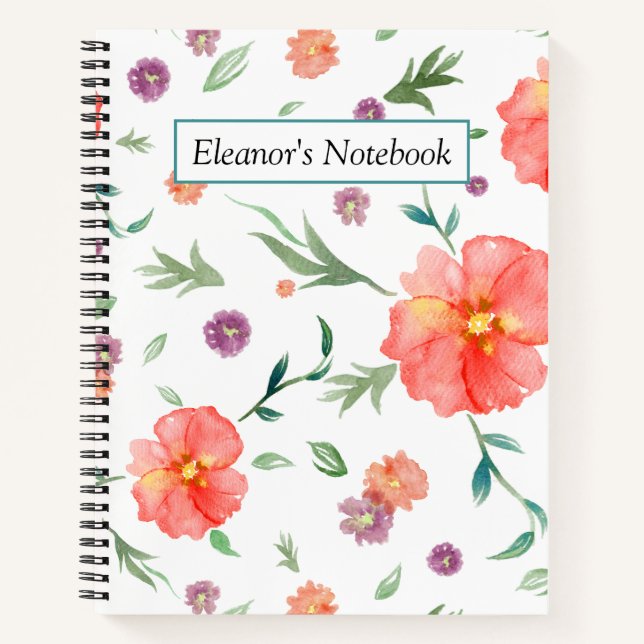 Custom Floral Notebook für Mama oder Lehrer Gesche Notizbuch (Vorderseite)