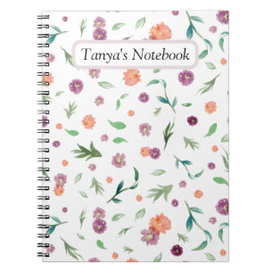 Custom Floral Notebook - Geburtstagsgeschenk für M Notizblock