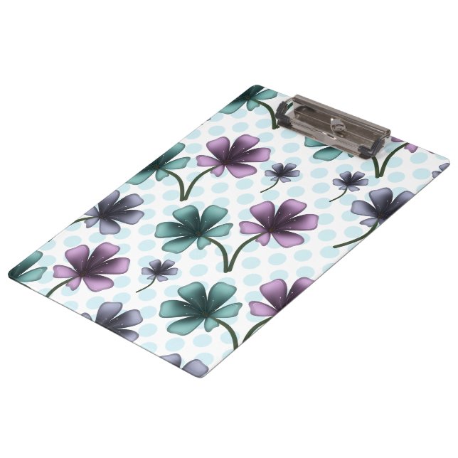 Custom floral pattern gift iPhone / iPad case Klemmbrett (Schrägansicht)