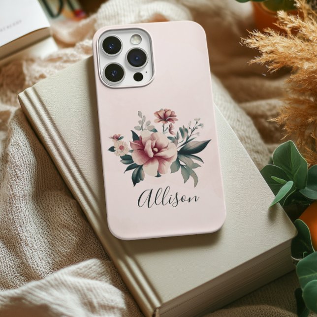 Custom Floral Phone Case für Bridesmaids Geschenk (graduation gift for women, bridesmaid proposal gift, boss or coworker gift, birthday gift for mom)