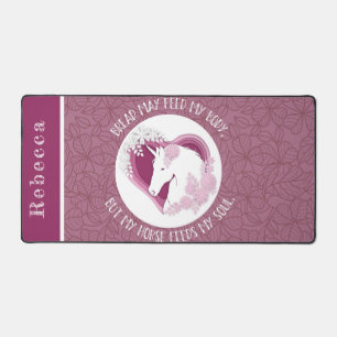 Custom Floral Pink Pferd Lover Zitat Schreibtischunterlage
