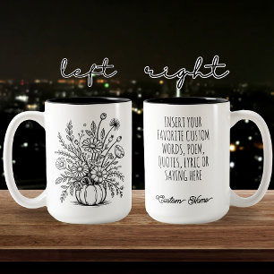 Custom Floral Pumpkin Tasse für Fall & Halloween