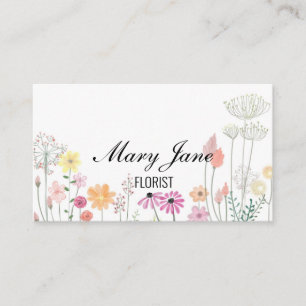 Custom Floral Visitenkarte